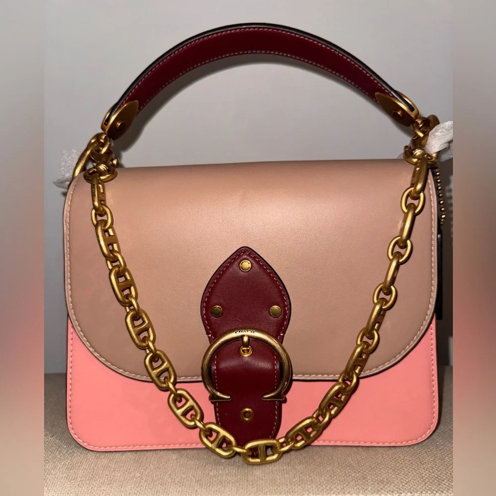 Coach Beat Shoulder Bag – Colorblock Glovetanned Leather (Pink/Multi) - Picture 3 of 11